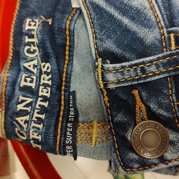 ⛄EUC American Eagle, Dark Rinse, Hi-Rise Skinny, Super Stretch, Jeggings, 00 - Picture 3 of 13